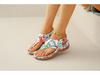 2024 Ethnic Style Plus Size Embroidered Floral Wedge Sandals with Back Strap for Women