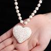 Knot Design Turquoise Beaded Necklace Heart Shape Pendant Heart Pendant Necklace  Ethnic Style