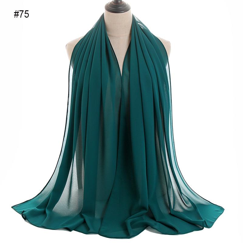 Good Stitching Muslim Chiffon Hijabs for Women Solid Chiffon Shawl Scarf Head Wraps Foulard Femme Hijab Scarves Muslim Turban