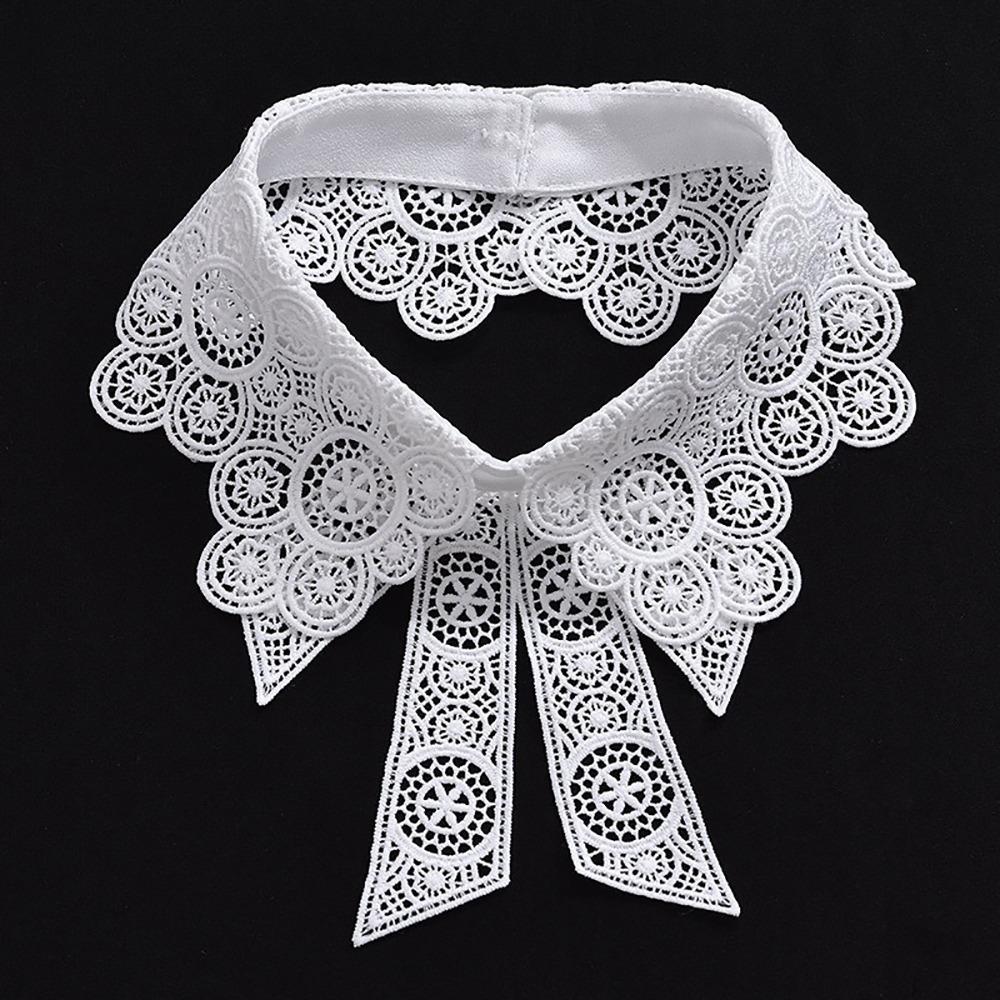 Black White False Collar Lace Floral Decoration Collar Fashion Fake Collar  Women Girls