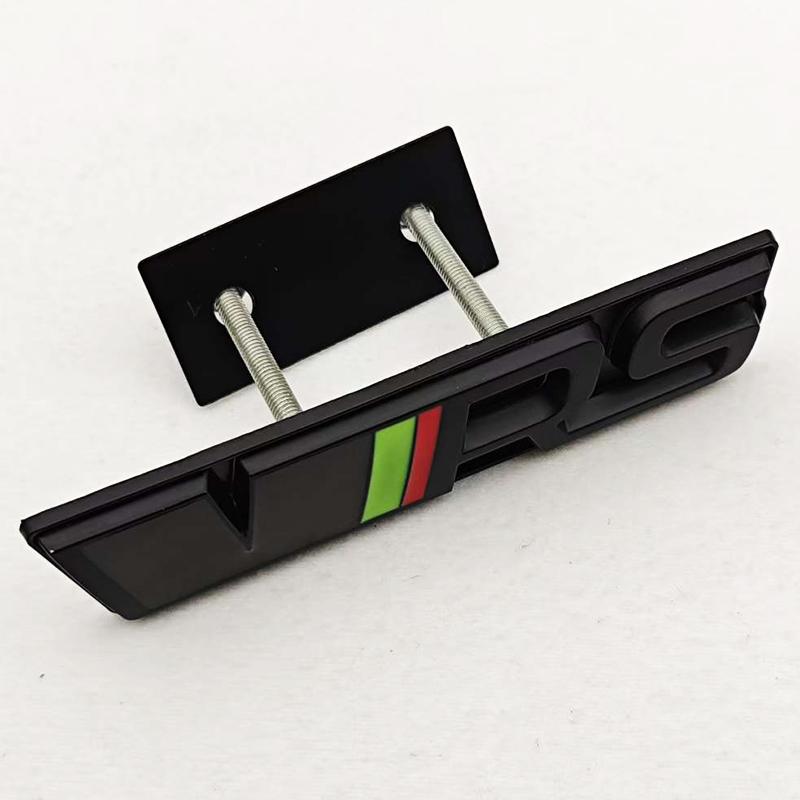3D Metal RS Logo Emblem Car VRS Logo Letters Front Grille Rear Trunk Emblem Badge Sticker Accessories