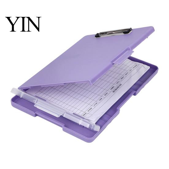 Letter Size Paper Holder for Office Plastic Clipboard with Storage And Pen Holder, Slimcase Lightweight Briefcase File Organizer Folder, Durable