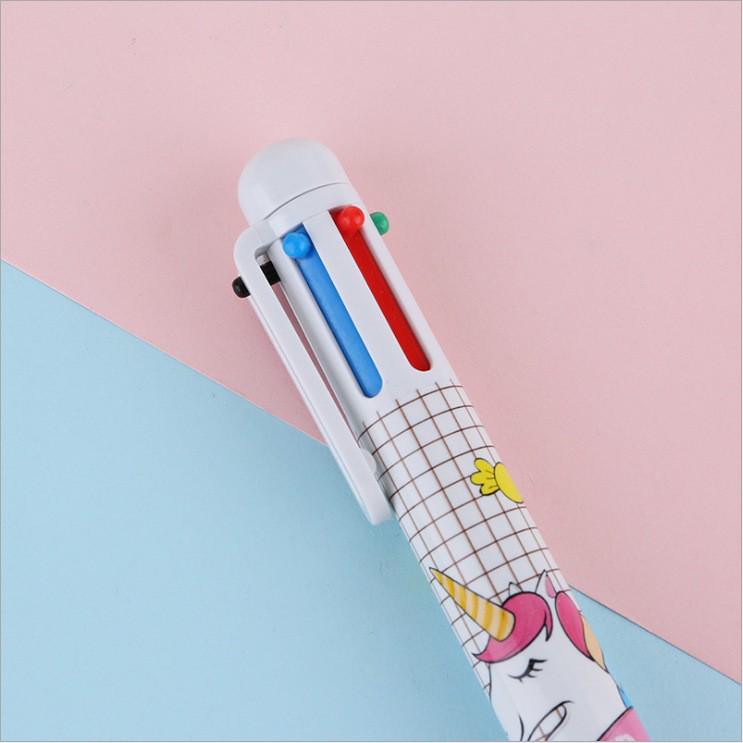 Cute Cartoon 0.5mm Multicolor Ballpoint Pen Set - No Ink Leakage, Press-Type for Bullet Journals (6 Colors).