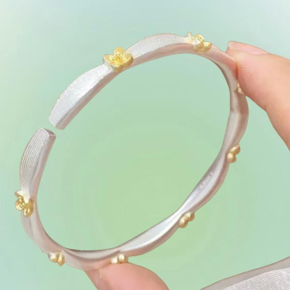 

Элегантный браслет-манжета с османтусом: Изысканный универсальный браслет в китайском стиле Alloy