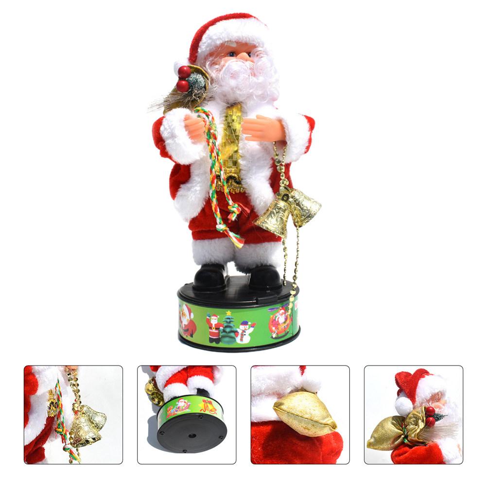 

1Pcs Rotatable Singing Santa Claus Desktop Decoration Stable Nonslip Base Small Bells Christmas Gift Ornament Novel Holiday other