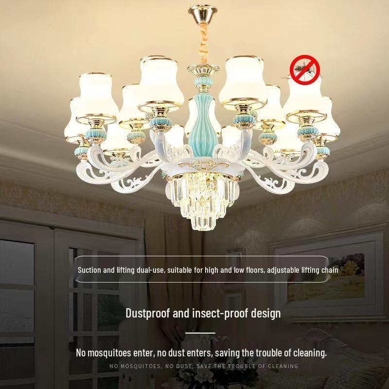 New 2024 European Crystal Chandelier for Living Room and Master Bedroom Luxury Lighting.