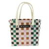 Woven Micro Basket Handbag White / Multicolor Polypropylene Women Used