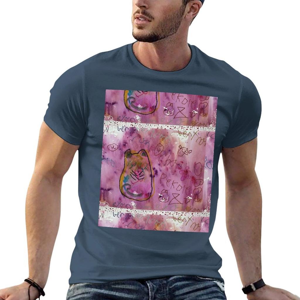 Magenta Cat Tshirt Cotton T Shirt Unisex Unisex T Shirts Graphic T Shirts With Prints Tshirt