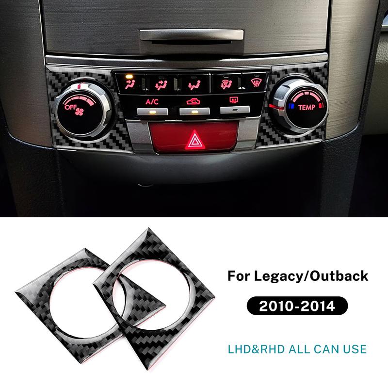 Car Central Control Rotary Button Real Soft Carbon Fiber Sticker For Subaru Legacy Outback 2010 - 2014 LHD RHD Trim.