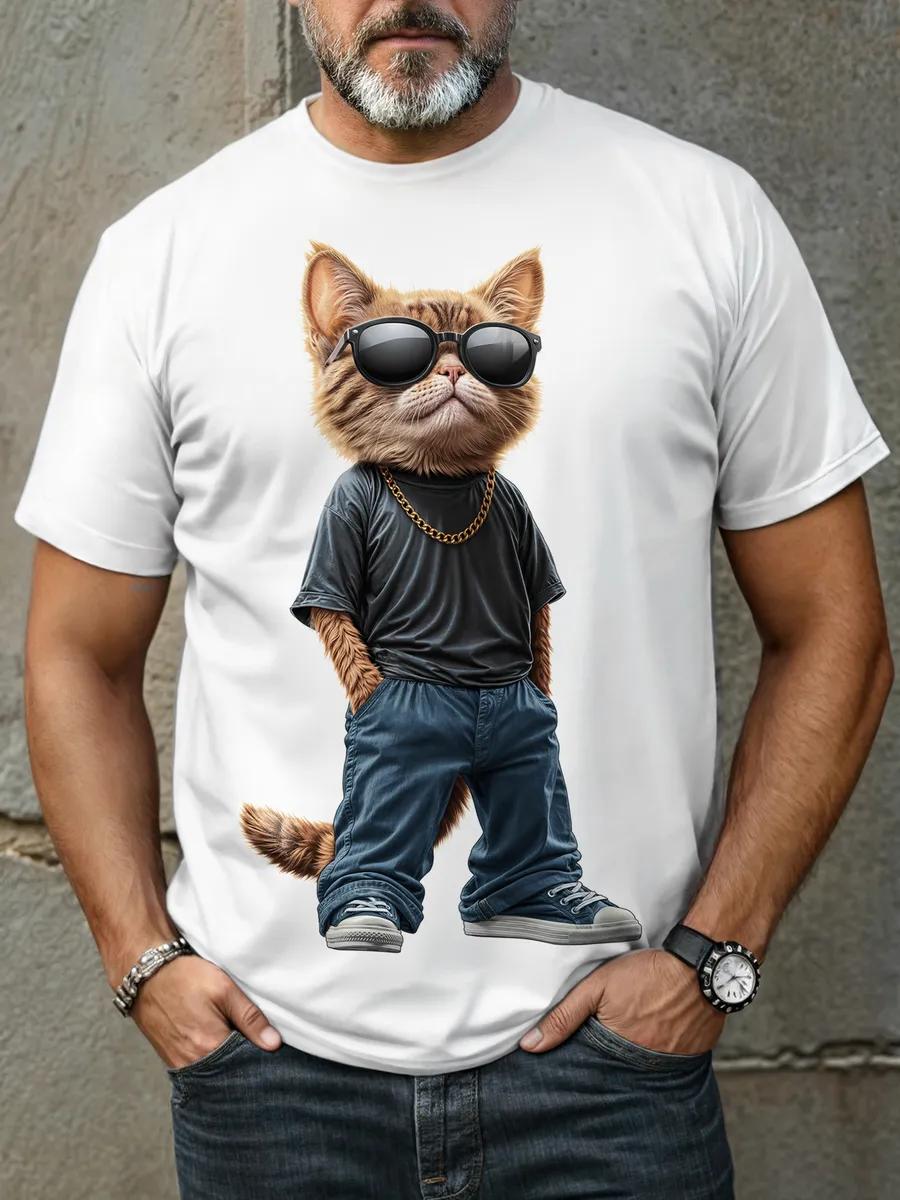 

Glow in the dark t-shirt with Cat print 3XL