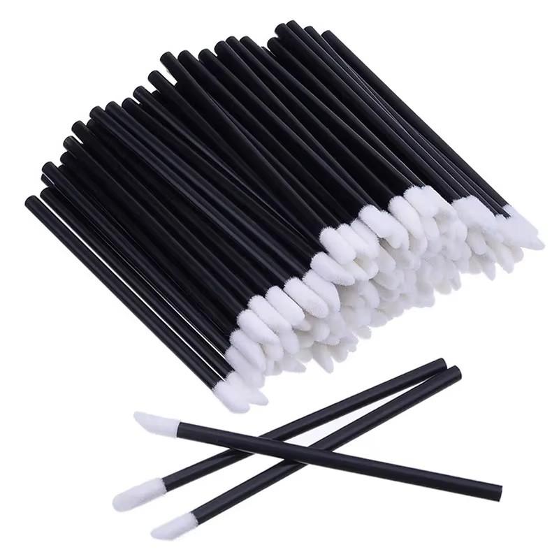 Wholesale High Quality Disposable Lip Brush Black Flocking Nylon Makeup Stick for Lip Gloss Application Single Makeup Brushes чёрный