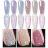 BORN PRETTY Gel Nail Glitter Flash Nail Gel Nail Glitter Color Gel Set Compatible (6 Colors) UV/LED