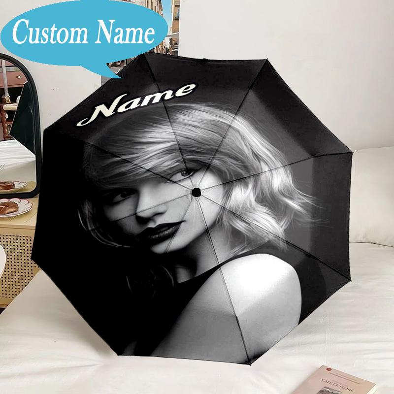 Custom Name Umbrella Taylor Art Umbrella 8-Frame for Travel, Camping, Casual Lightweight Portable, Essential for Family Gifts