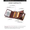 Men Crazy Horse Leather Wallet Clutch RFID Blocking Multi-Functional
