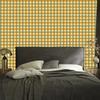 Yellow and Blue Checkered Wallpaper, Gold and Cream, for Living Room and Bedroom, 50x1000