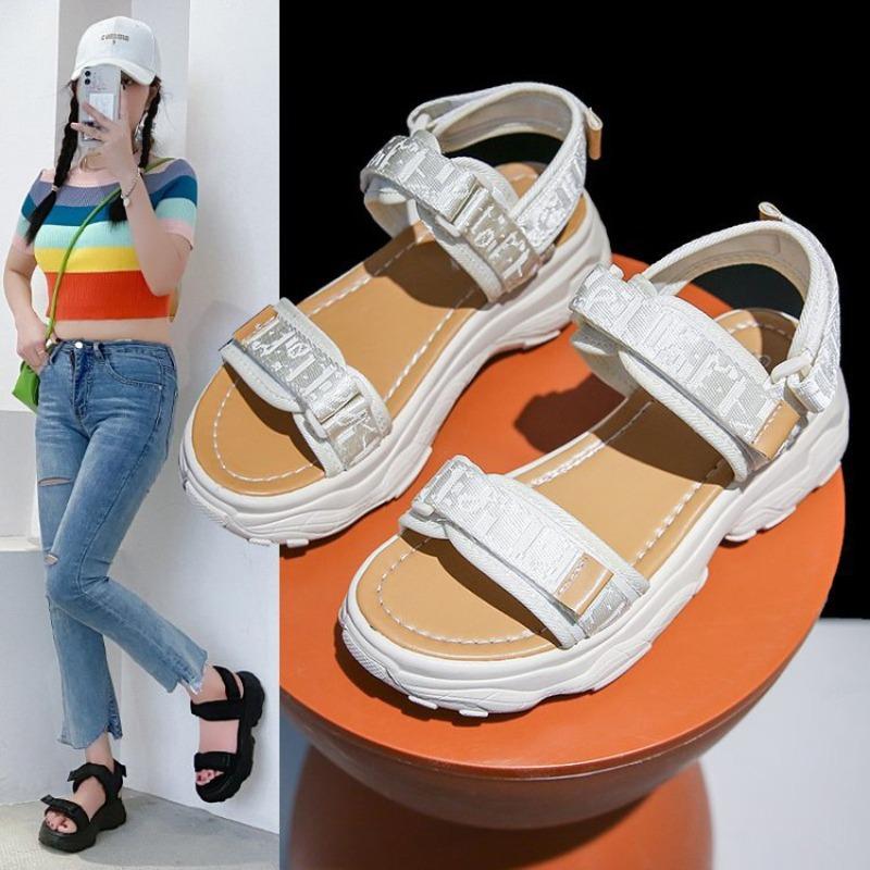 Velcro women's beach shoes summer new student muffin bottom casual sports platform sandals women