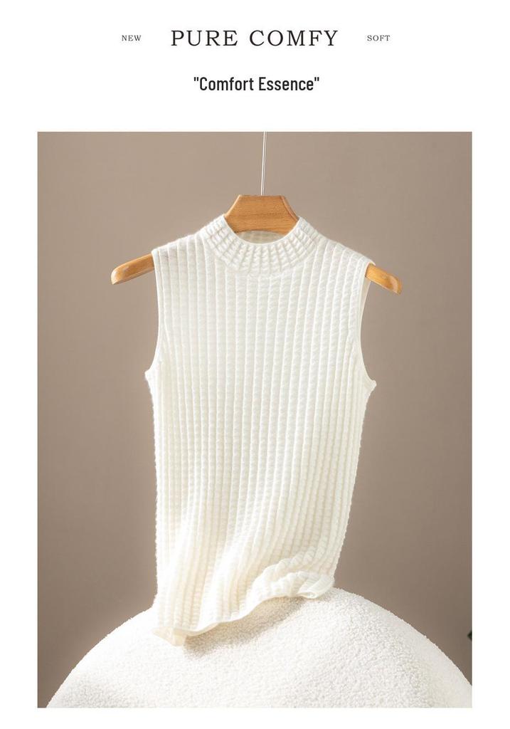 2026 Le Kasha Pure Cashmere Sleeveless High Neck Women's Camisole Tank Top