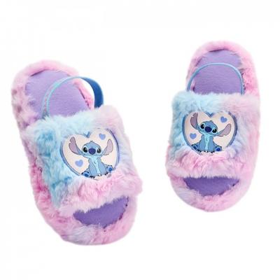 Girls Stitch Fluffy Slippers