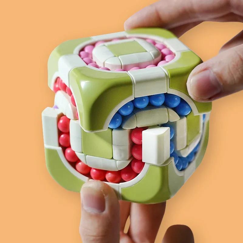 Rotating Bean Intelligence Fingertip Cube for Kids Finger Gyro Antistress Cube Learning Educational Magic Disk Toy Children
