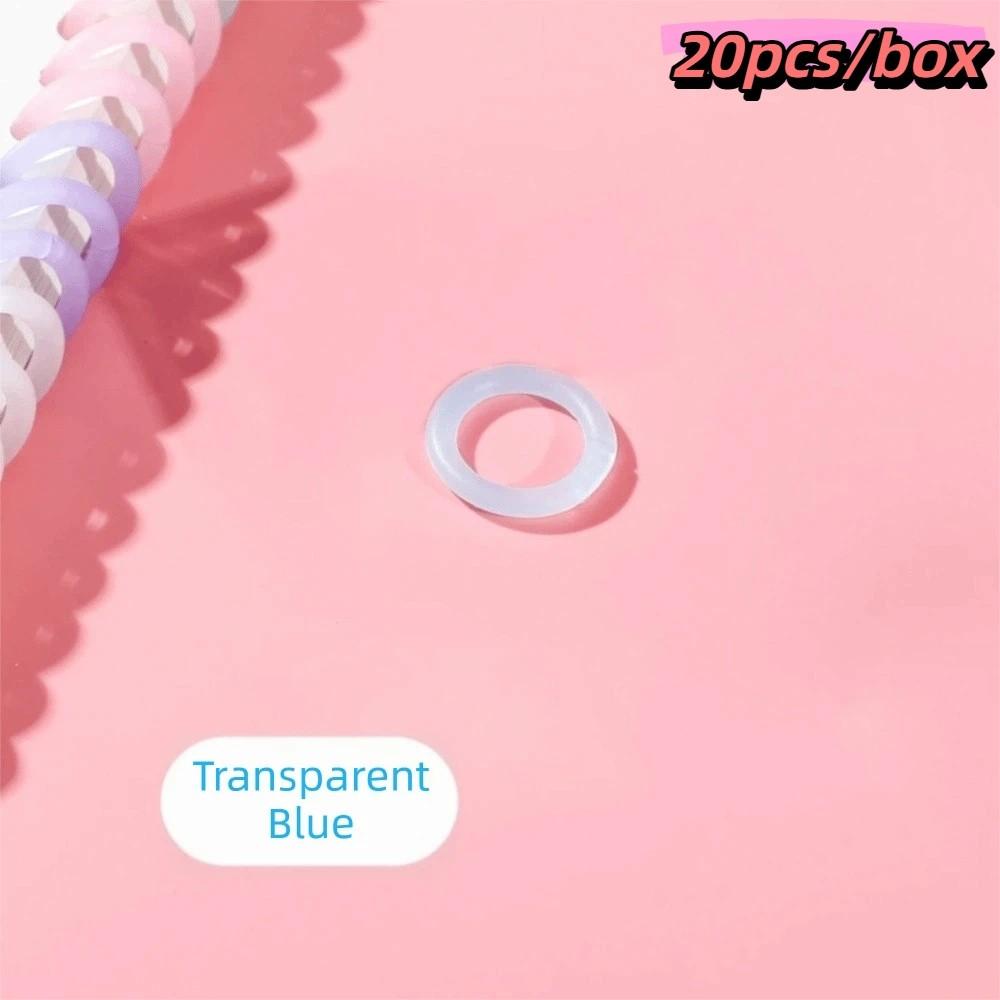 

20pcs/box Sturdy Plastic Loose Leaf Rings Transparent Colorful Punch Buckle Rings Daily Organizing синий