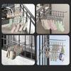 Stainless Steel Clothes Hanger Socks Rack Socks Drying Artifact Multifunctional Guardrail Clip-On Balcony Socks Rack Storage
