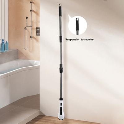 Electric Spin Brush Shower Scrubber with Long Handle IPX7 Waterproof Detachable Rechargeable Cordless Tile Scrubber Floor