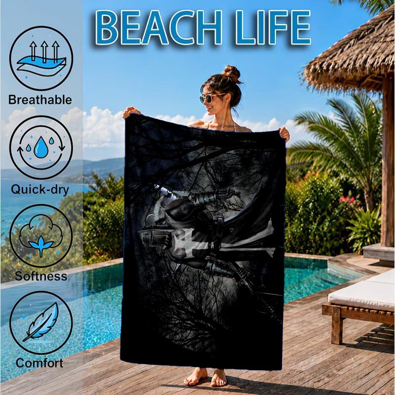 Knightly Valor And Patriotism Beach Towel, Microfiber Beach Towel, Perfect For Pool, Beach, Travel, Home Decor Beach Party Fan gifts