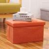Actnow Storage Stool, Storage Box, Floor Chair, Living Room Chair, Footrest, Entryway, Simple Furniture, Small Item, Interior (Orange, 40*25*25cm)