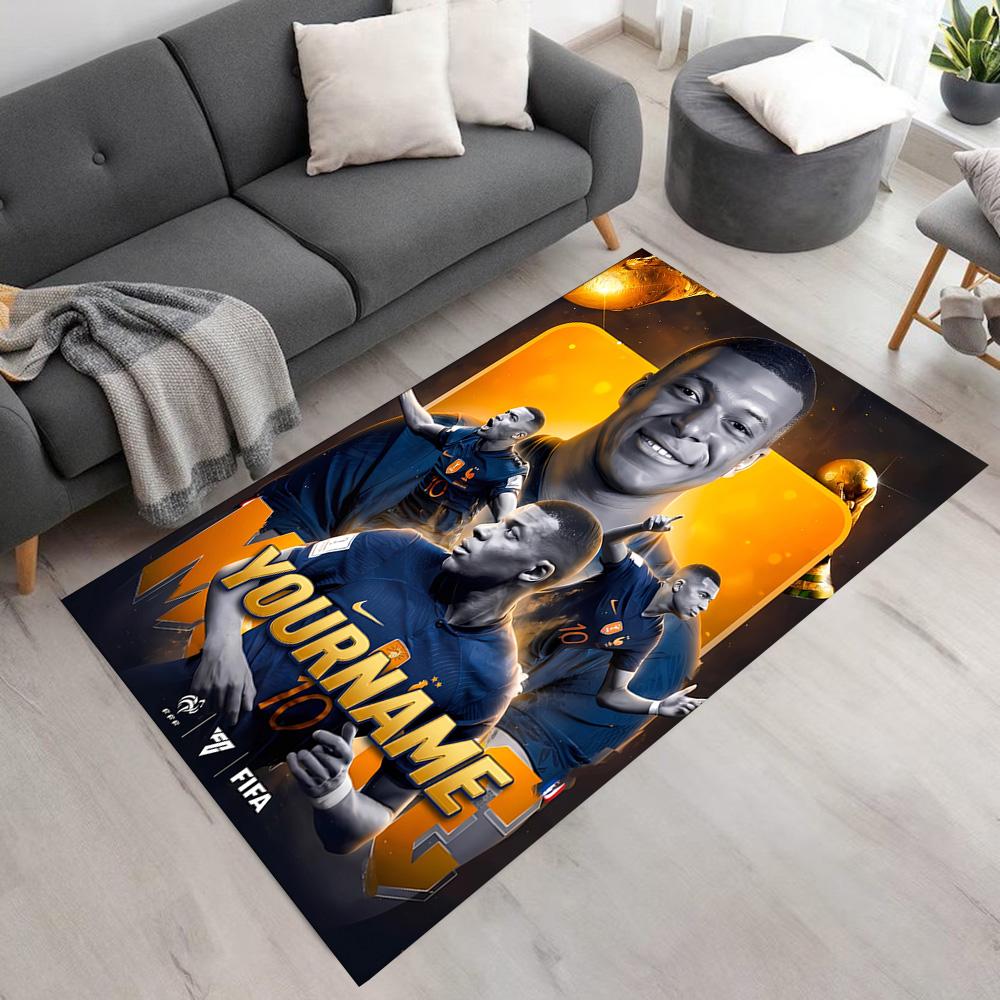 Mbappe Customize Text Area Rug Perfect for Bedrooms Foyer Outdoor Decorate Room Anti-slip Rug Office Home Decor Spiritual Gift