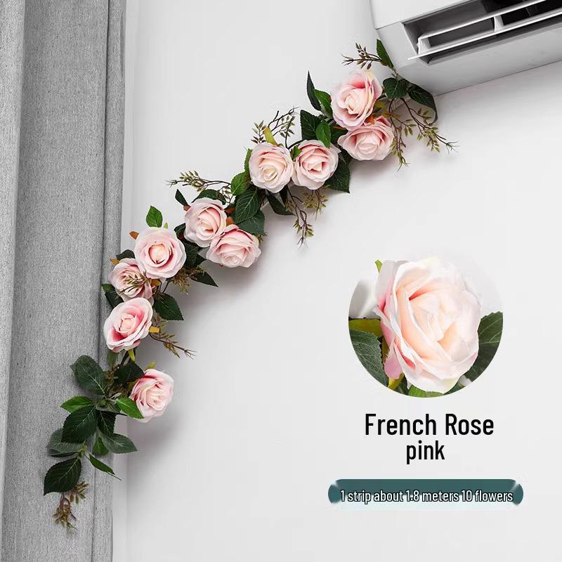 

Rose Vine Air Conditioner Pipe Cover - Bedroom Decor Solution for Unsightly Cables and Pipes