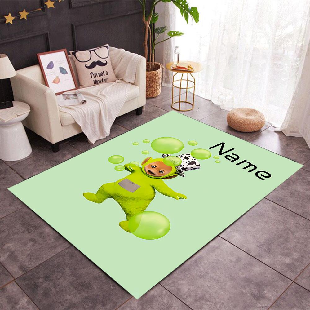 Green Alien Adventure Personalized Name Carpet Design for Outdoor Hallway Dining Room Kitchen Anti-slip Rug Decorate Offices