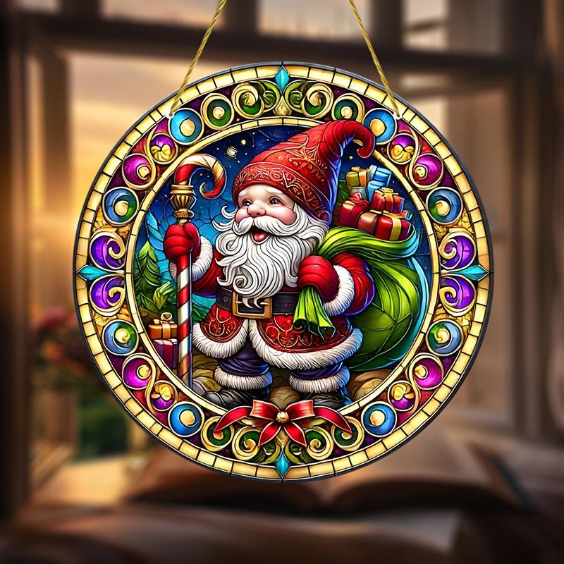 Christmas Vintage Truck Lighthouse Suncatcher Window Decor Wreath Sign Scene, Novelty Home Decor, Perfect Durable for Bedroom