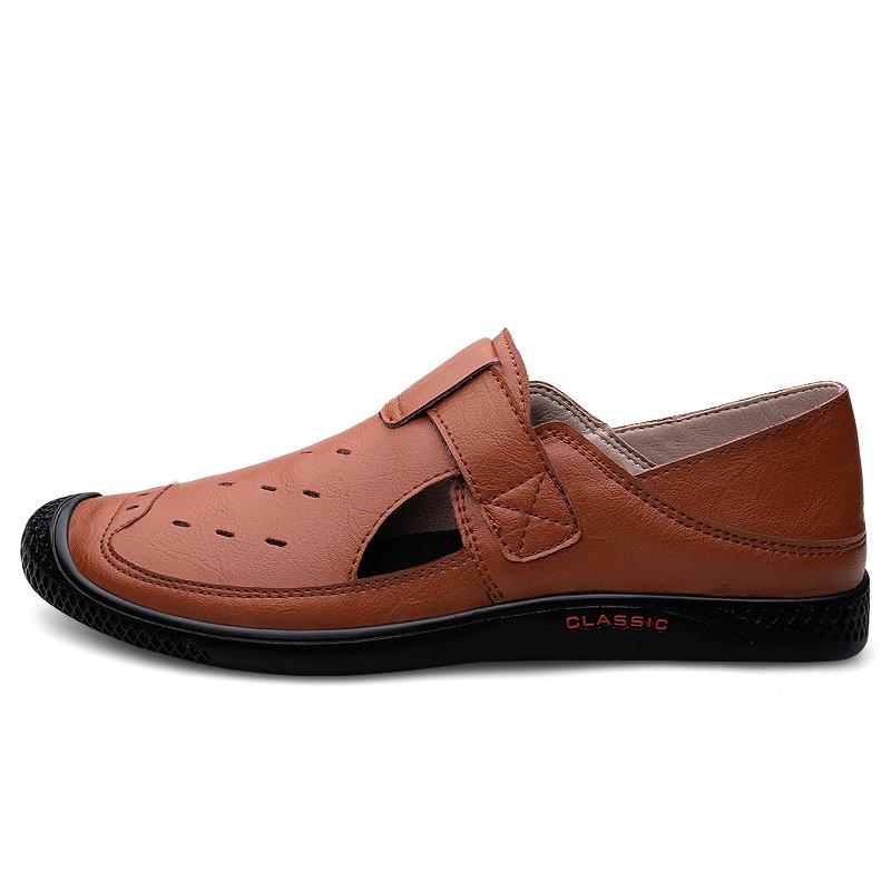 Man Shoes Genuine Leather Men Casual Shoes   Mens Breathable Slip On Black Driving Shoes the  Summer Shoes