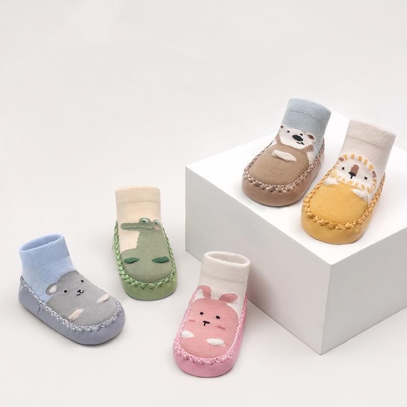 New Cartoon Baby Socks with Rubber Soles Infant Baby Girls Boys Shoes Spring Autumn Baby Floor Socks Anti Slip Soft Sole Sock