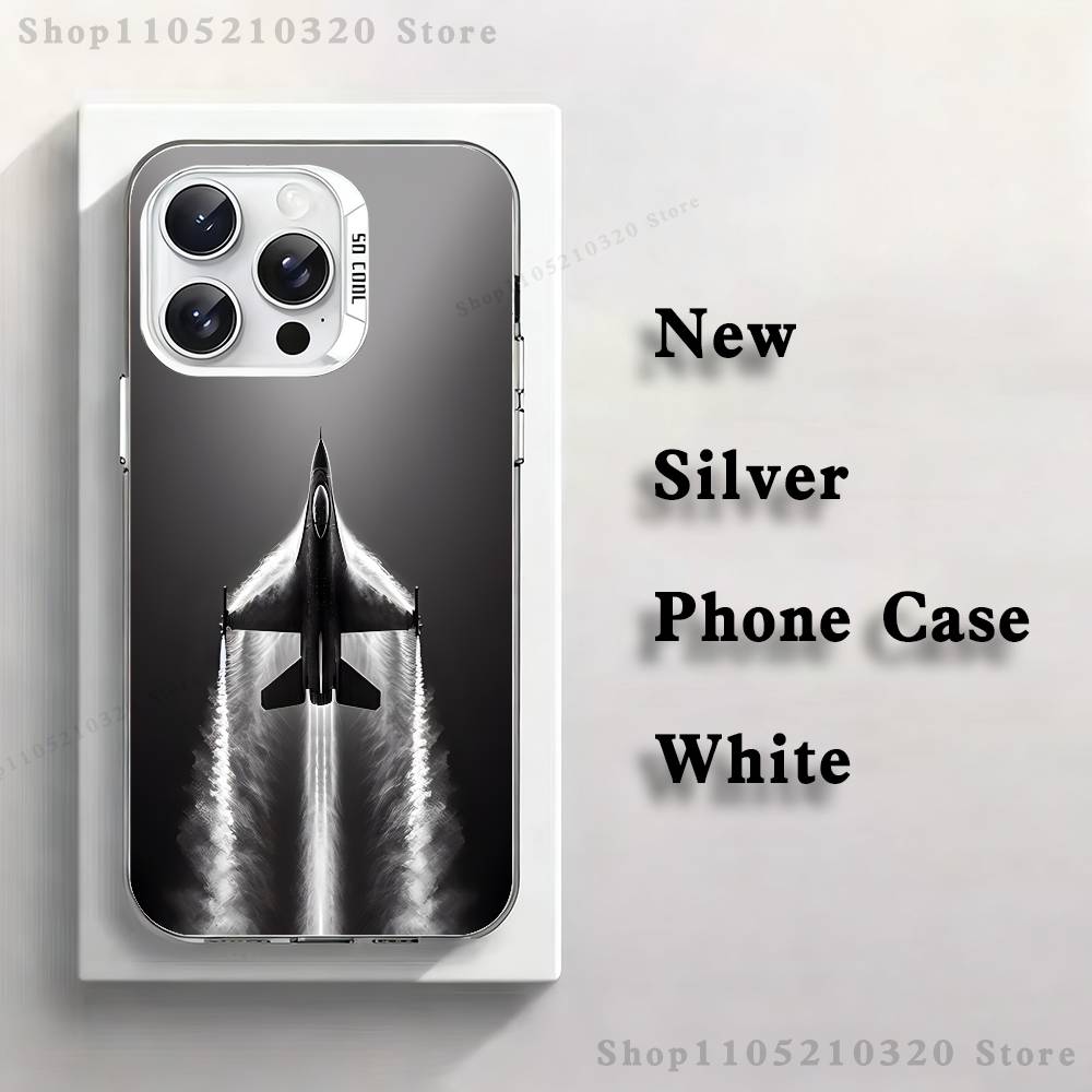 Fighter Plane F-F-22 S-SU-57 Phone Case For iPhone 17,16,15,14,13,12,11,Mini,Pro,E,MAX White Matte Silicone Whtie Cover