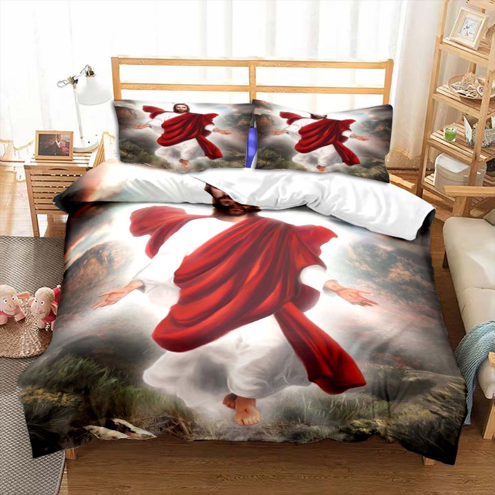 Jesus Virgin Mary Bedding Set Bedroom Twin Bedding Set Comforter Kids Adults Bed Duvet Cover Double King Comforter Home Decor