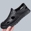 Fashion Casual Hallow Leather Sandals Shoes for Men Fashion Summer New Designer Solid Color Platform Dress Shoes Man