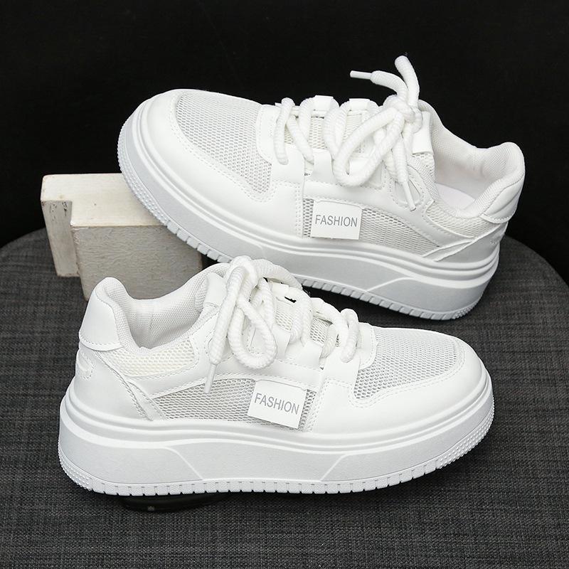 Thick-soled Versatile Popular Thick-soled Little White Shoes Women's 2025 Summer Breathable Women's Shoes Sports Versatile Increase Women's Leisure