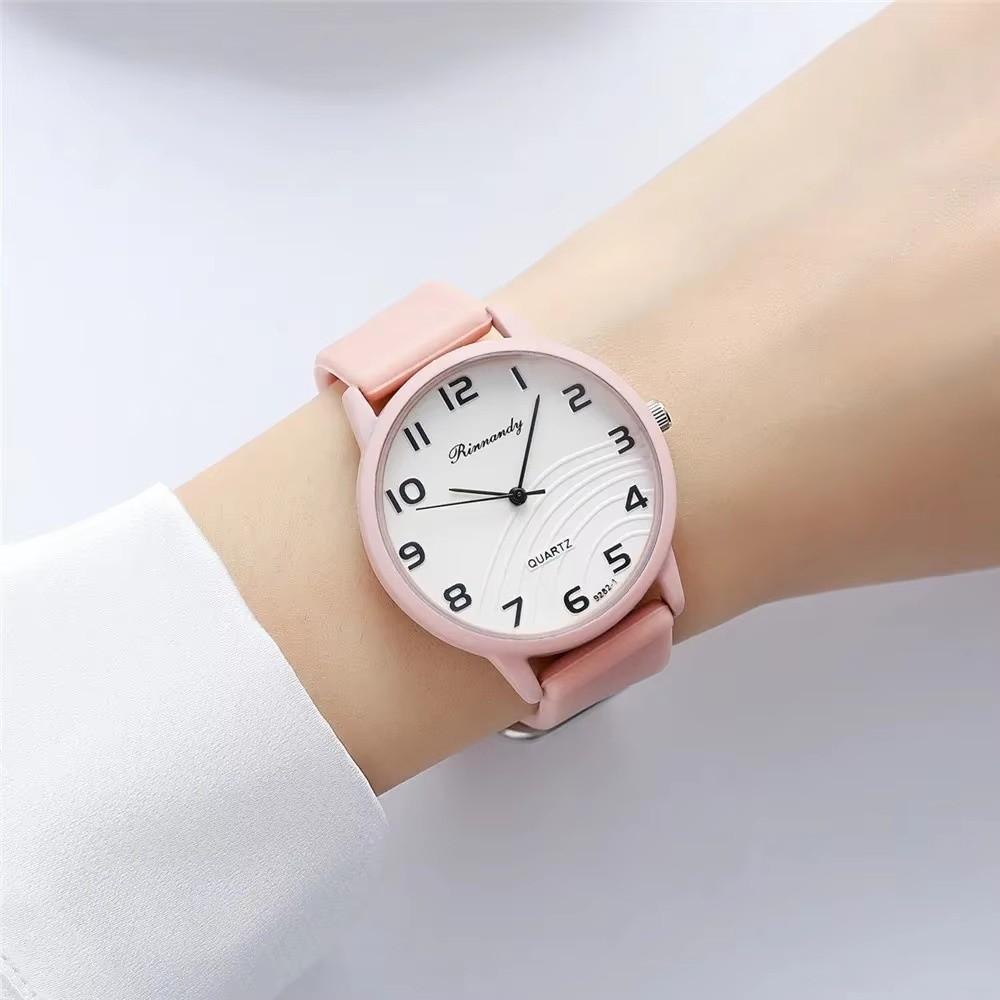 Arabic Dial Ladies Quartz Watch Silicone Band Clock Wristwatches Women Watches Student Couple Gift