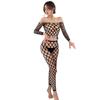 Sexy  Erotic underwear European and American fishing net socks onesie y temptation long sleeve plaid mesh