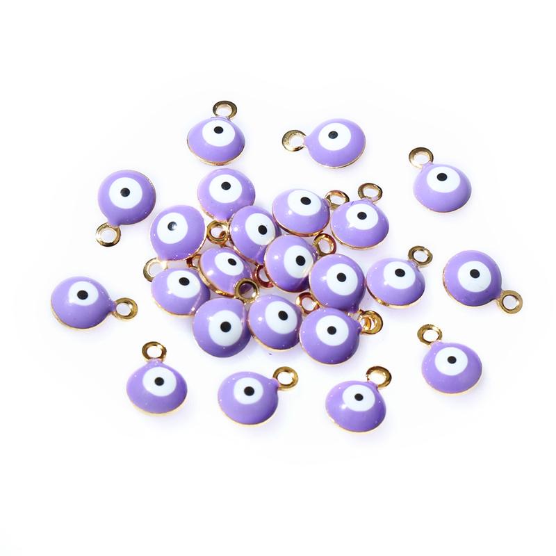 20 Stück 8,5x6mm Emaille Böse Augen Kugel Anhänger Kleine DIY Schmuckherstellung Zubehör Bestandteile für Halskette Armband Ohrringe