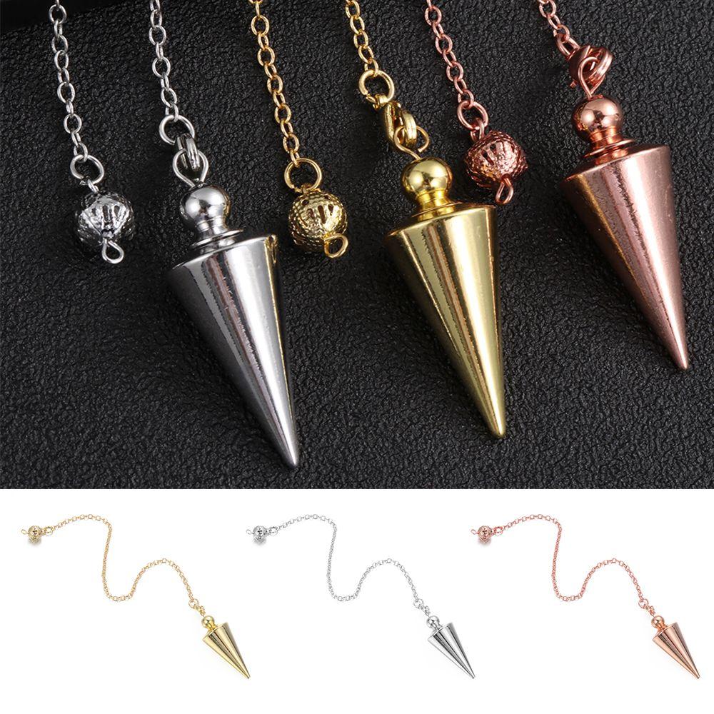Gift Dowsing Fashion Jewelry Rose Gold Reiki Pendulum Pendant Cone Pendule Reiki Metal Amulet