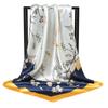 Mother's Day Romantic Flower Square Scarf Mom Silk Scarf Silk Feel Scarf Sunscreen Travel Shawl Temperament Versatile