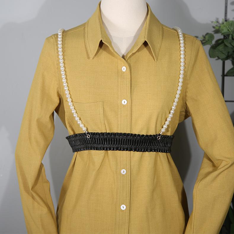 Pearl Belt Accessories Women'S Decoration With Dress Shirt Strap Chain Vest