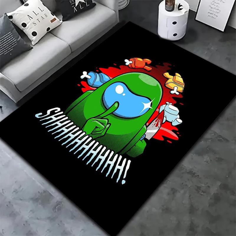 Tappeto Among Us per Soggiorno Camera da Letto Casa Decorazione Divano, Tappetino Antiscivolo per Giochi Bambini