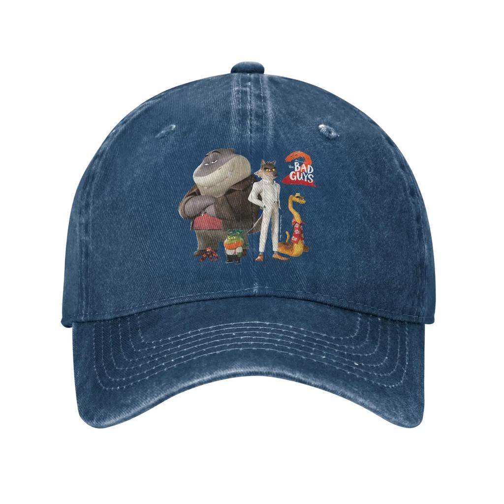 The Bad Guys Group Baseball Cap Classic Distressed Washed Movie Snapback Cap for Unisex Women Outdoor Running Golf Gift Hats