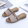 Fashion 2025 Women's Shoes Hot Sale Women's Slippers Classics Beach Slippers Women Buckle Square Toe Flat Outdoor Female Shoes