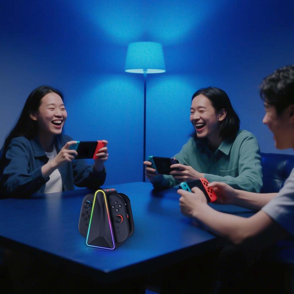 Nintendo Switch 2 2 Charging Stand for 2025 2 Controller Charger for Nintendo Switch Magnetic Charges 4 Controllers RGB Cable Included Joy-Con [New -