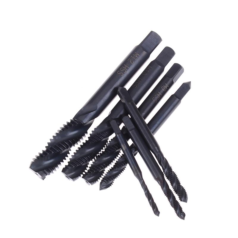 7Pcs Hss Machine Screw Thread Metric Plug Tap Drill Set M3 M4 M5 M6 M8 M10 M12