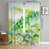 Rural Landscape Pattern Printed Curtains Pole Bag Christmas Decorations Daily Home Room Made Of Polyester